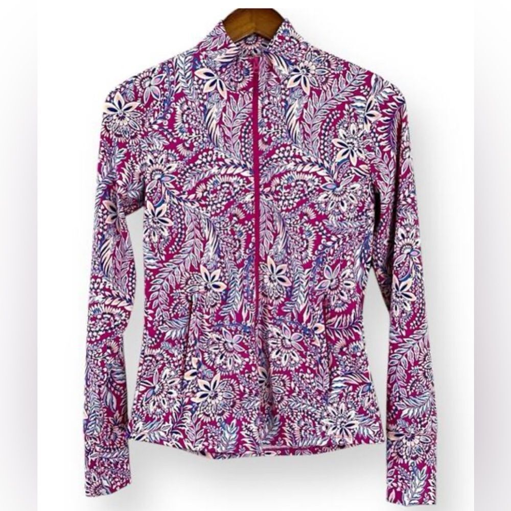Tommy Bahama Active Golf & Tennis Floral Long Sleeve Full Zip Jacket Size Medium - Picture 12 of 13